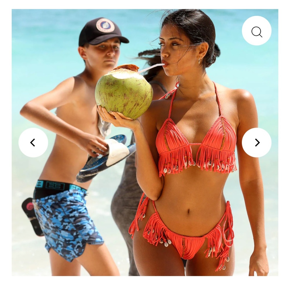 Red Fringe Bikini Set